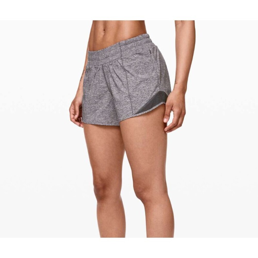 Lululemon Hotty Hot Short 4" Heather Lux Multi Black Heathered Black Size 4